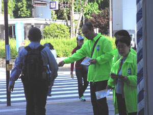 早朝ターミナル行動は大阪市内15カ所で行った